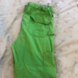 Green koi scrub pants